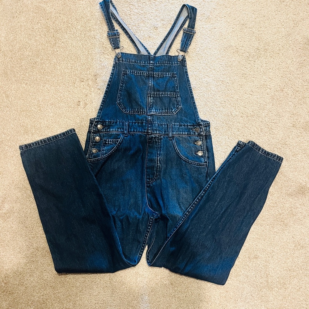 Free People Women’s Ziggy Denim Overalls in Inky Indigo Size Small